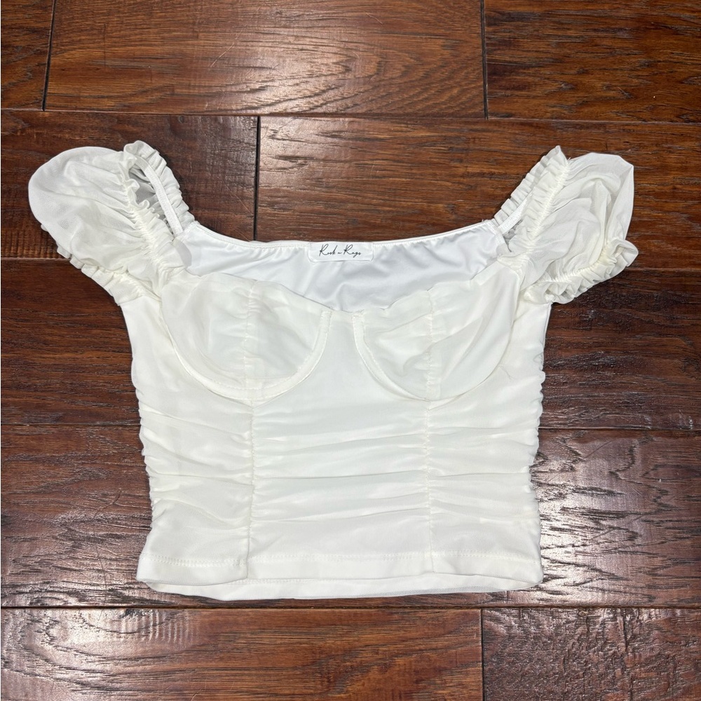 White Puff Sleeve Top
